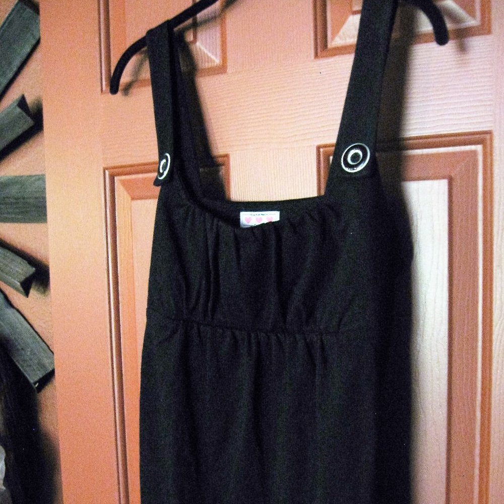 BLACK Cotton Knit Button Top